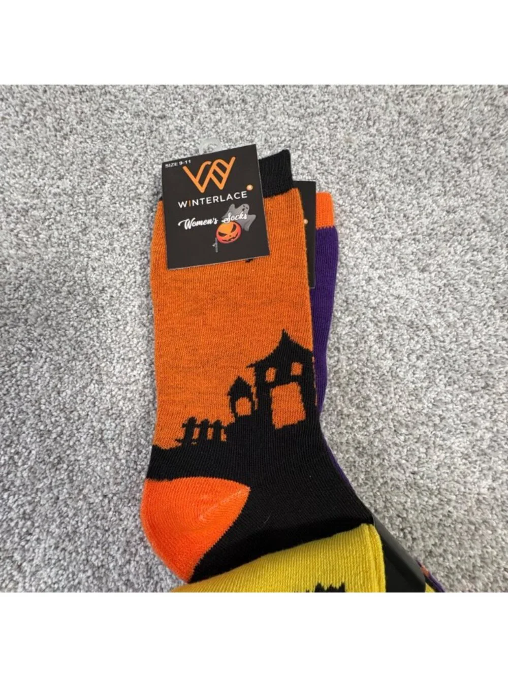 Winterlace Womens Halloween Themed Socks Size 9-11 3-Pack Polyester Blend New